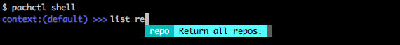 Pachyderm Shell list repo
